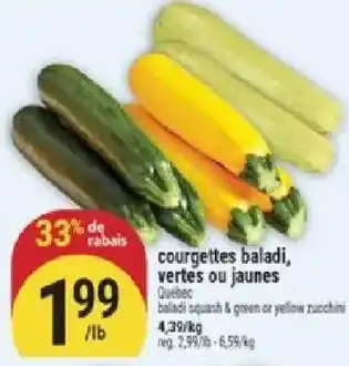 Marché Adonis courgettes baladi, vertes ou jaunes offer