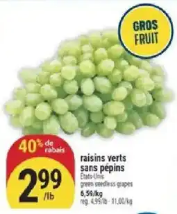 Marché Adonis raisins verts sans pépins offer