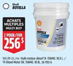 Canadian Tire Shell rotella t4 diesel motor oil 15w40 offer