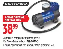 Canadian Tire certified 12v direct-drive inflator offer