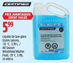 Canadian Tire Certified all-season windshield washer fluid offer