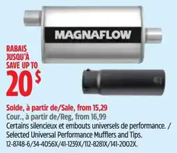 Canadian Tire Magnaflow universal performance mufflers and tips offer