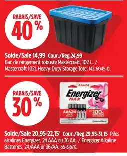 Canadian Tire Mastercraft storage tote offer