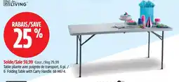 Canadian Tire for living 6' folding table with carry handle offer