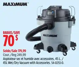 Canadian Tire Maximum 45L Wet/Dry Vacuum with Accessories offer