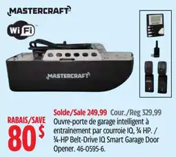 Canadian Tire Mastercraft belt-drive iq smart garage door opener offer