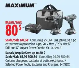 Canadian Tire Maximum drill and 1/4" impact driver combo kit offer