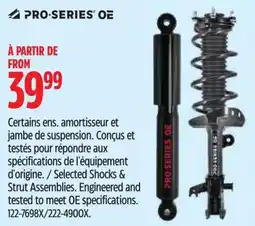 Canadian Tire Pro-series oe selected shocks & strut assemblies offer