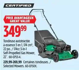 Canadian Tire Certified Self-Propelled Gas Mower offer