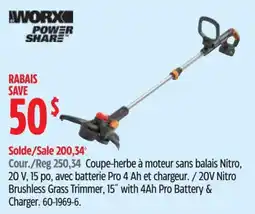 Canadian Tire Worx Power Share 20V Nitro Brushless Grass Trimmer offer
