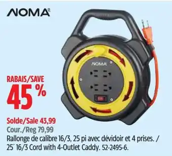 Canadian Tire Noma 25' 16/3 Cord with 4-Outlet Caddy offer