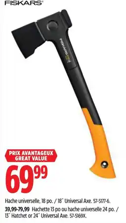 Canadian Tire Fiskars universal axe offer