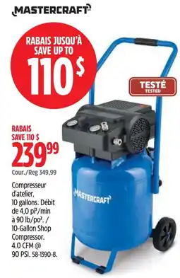 Canadian Tire Mastercraft 10-gallon shop compressor offer