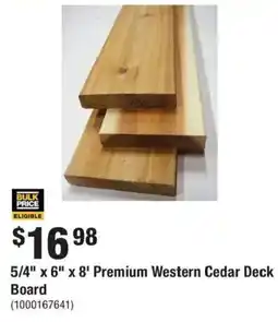 Home Depot Premium Western Cedar Deck Board offer