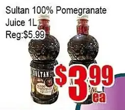 New Pacific Supermarket Sultan 100% Pomegranate Juice offer