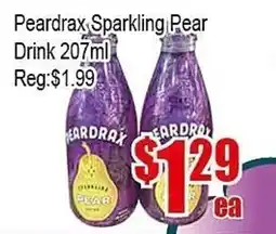 New Pacific Supermarket Peardrax sparkling pear drink offer