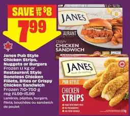 FreshCo Janes pub style chicken strips, nuggets or burgers offer
