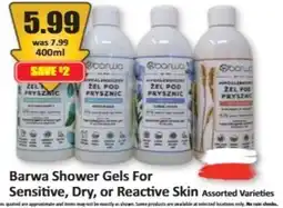Starsky Barwa shower gels for sensitive dry or reactive skin offer