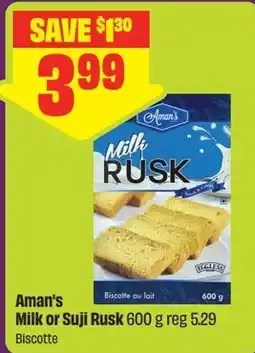 FreshCo Aman's Milk or Suji Rusk offer