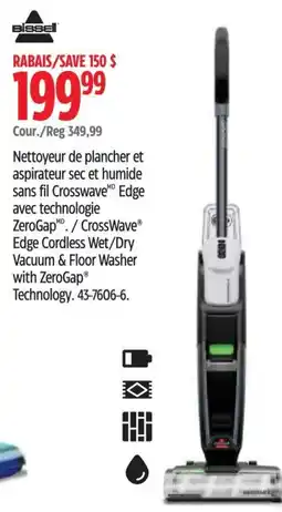 Canadian Tire Bissell Crosswave Edge Cordless Wet/Dry Vacuum & Floor Washer with ZeroGap Technology offer