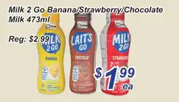 Golden Fresh Market Milk 2 Go Banana/Strawberry/Chocolate offer