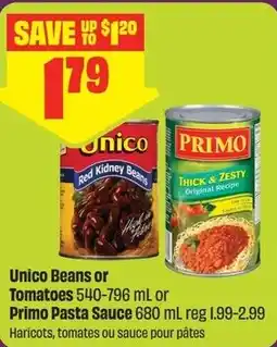 FreshCo Unico Beans or Tomatoes or Primo Pasta Sauce offer