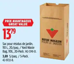 Canadian Tire Notre magasin yard waste bag offer