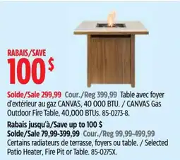 Canadian Tire Canvas gas outdoor fire table offer
