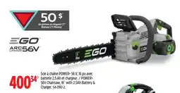 Canadian Tire Ego power+ 56v chainsaw offer