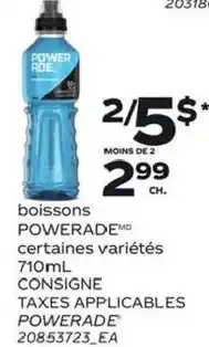 Provigo powerade certaines variétés offer