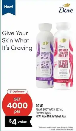 Shoppers Drug Mart Dove plant body wash offer