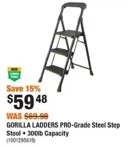 Home Depot Gorilla Ladders Pro-Grade Steel Step Stool offer