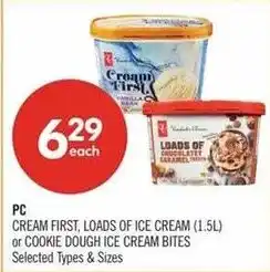 Shoppers Drug Mart PC cream first loads of ice cream or cookie dough ice cream bites offer