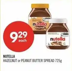 Shoppers Drug Mart Nutella hazelnut or peanut butter spread offer