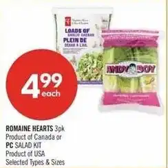 Shoppers Drug Mart Andyson romaine hearts offer