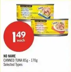 Shoppers Drug Mart No Name canned tuna offer