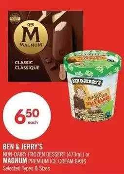 Shoppers Drug Mart Ben & Jerry's non-dairy frozen dessert or Magnum premium ice cream bars offer