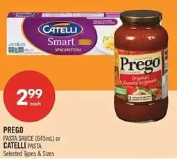 Shoppers Drug Mart Prego pasta sauce or Catelli pasta offer