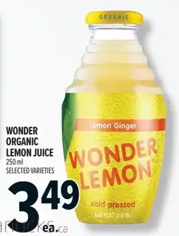 Metro Wonder organic lemon juice offer