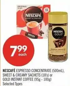 Shoppers Drug Mart Nescafe espresso concentrate offer