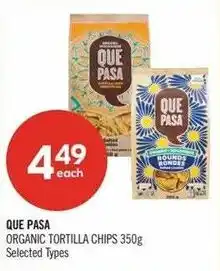 Shoppers Drug Mart Que pasa organic tortilla chips offer