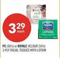Shoppers Drug Mart PC facial tissues with lotion offer