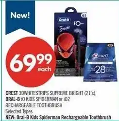 Shoppers Drug Mart Oral-B Kids Spiderman Rechargeable Toothbrush offer