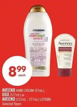 Shoppers Drug Mart Aveeno hand cream or Aveeno lotions or Ogx lotions offer