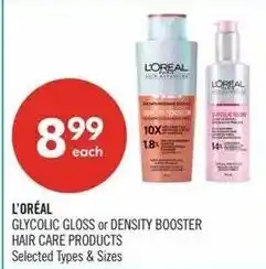 Shoppers Drug Mart L'Oréal glycolic gloss or density booster hair care products offer