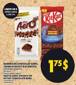 Provigo Nestlé Aero, Crunch or Kit Kat chocolate bars offer