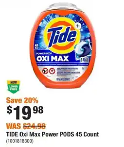Home Depot Tide Oxi Max Power PODS offer