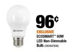 Home Depot Ecosmart 60w led non-dimmable bulb offer