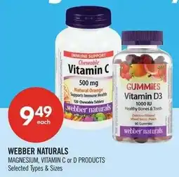 Shoppers Drug Mart Webber Naturals Magnesium, Vitamin C or D Products offer