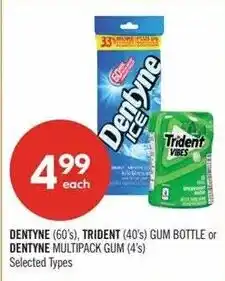 Shoppers Drug Mart Dentyne trident gum bottle or multipack gum offer
